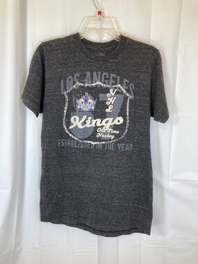 Los Angeles Kings Sz M Unisex Shirt Dk Gray Short Sleeve Old Time Hockey